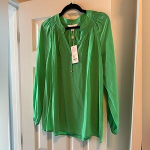 Green silk Lilly Pulitzer top